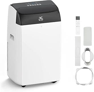 Air Conditioner, 4-In-1 Portable Air Conditioner 12000 Btu With Sleep Mode, Cooling & Fan With 2 Speed, Dehumidifier, Conditioning Unit With 24 Hour Timer Indow Kits for Home Rooms & Office