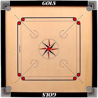 Carrom Board for Kids Small Size 20 Inch Gloss Finish with Wooden Coins, Striker, Boric Powder.