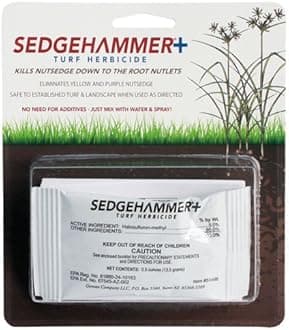 Sedgehammer Plus Turf Herbicide - Four 13.5 Gram Pack of USA-Made Purple & Yellow Nutsedge Killer for Lawns with Pre-Mixed Surfactant - Lawn & Pet Safe Weed Killer Mix - for Residential Use