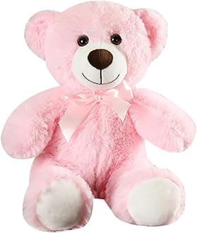 Teddy Bear Stuffed Animals, 13 Inches Teddy Bear Plush Toy Birthday Christmas Valentine’s Day Gift for Kids Girlfriend (Pink)