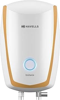 Havells Instanio 3L Instant Water Heater(Geyser)|Temp. Sensing LED Indicator| Rust & Shock Proof Body| ISI Marked|Warranty:5 year on Inner Tank| High Rise Compatible(White Mustard)