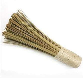 Traditional Natural Bamboo Wok Brushes, Kitchen Cleaning Brush, Bamboo Kitchen pan Brush, for Cleaning Dishes, Cast Iron Pots, Pans, Vegetables and Sink