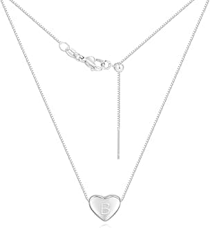 VeskicyDainty Initial Necklaces for Women | Heart Pendant Gifts for Women | Adjustable Size