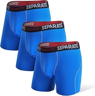 Men's Dual Pouch Quick Dry Sport Performance Boxer Briefs Underwear 3 Pack