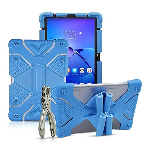 Shockproof Silicone Protective Stand Universal 8 inch Tablet Case Compatible for ASUS ZenPad S8 8",Z8s-7.9" Alcatel 3T,A30 8-inch,Huawei MediaPad M5 8.4",T3 8" Tab 4 8 inch (Blue)