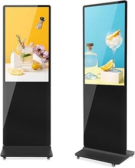 – 43 Inch Digital Display Screen, 4K UHD Touch Screen Kiosk with Auto Media Player, LCD Digital Signage Display Totem, Interactive Floor Standing Signage for Advertising & Retail Store