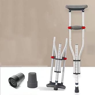 XFAK Underarm Adults Crutches, Men Forearm Crutches, Foldable Walking Cane, Push Button Adjustable Height, Axillary Crutch With Underarm Pad (Size : X2)