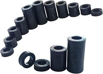12 pcs. x M8 x 5mm Black Nylon Spacers and Standoff Washers for M3, M4, M5, M6, M8 Screws, Lengths 3mm to 30mm (Pack of 12)