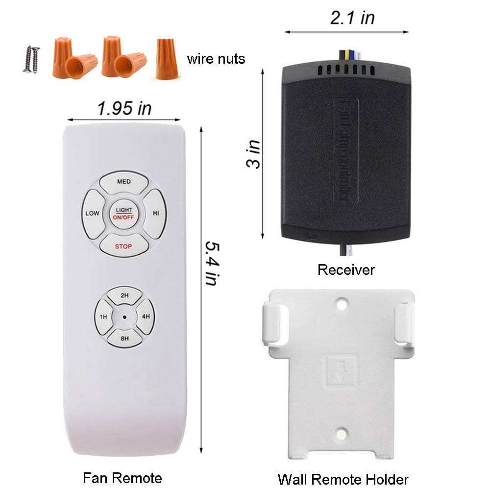 Ceiling Fan Remote Control Kit, Small Size Universal Ceiling Fans Light Remote, Speed, Light & Timing 3 in 1 Wireless Control, for Harbor Breeze Hunter Hampton Bay Lichler Ceiling Fans Remote