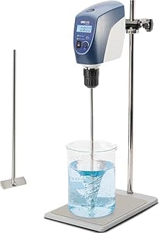 Electric Overhead Stirrer, LED Digital Overhead Stirrer Mixer with Stirring Rod，20L ，10000 mPas ， 50~2200RPM, Aluminum Alloy(Stand Included)…