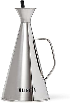Olietta Olive Oil Dispenser Bottle Stainless Steel Non Drip Leak Proof No Mess Vinegar Pourer & Kitchen Drizzler 34 oz 1000ML 1 Litre Great for Pouring & Drizzling Easy to Clean & Leakproof