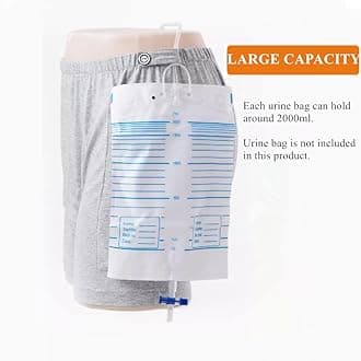 WEEOATAR Incontinence Care Shorts,Fistula Pants,Catheter Underwear Incontinence Pants,Urine Bag Underwear with Double Pockets for Nephrostomy,Foley,Suprapubic&Biliary Catheters(Man Dark Blue,XXXL)