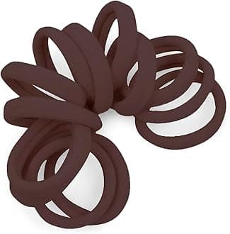 Cyndibands Dark Brown Seamless Hair Ties, Elastic Fabric Ponytail Holders - 12 Count