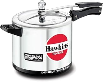 Hawkins Hevibase Induction Compatible Pressure Cooker, 6.5 Litre, Silver (IH65)