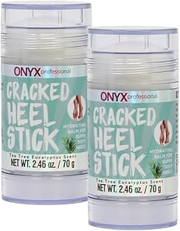 Onyx Professional Cracked Heel Repair Balm Stick, Tea Tree Eucalyptus Scent, 2 Pack - Dry Heels Dry Cracked Feet Treatment, Moisturizing Heel Balm Rolls On, No Mess Like Foot Cream or Foot Lotion