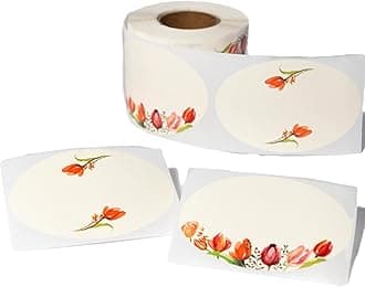 MONEST Waterproof Label Stickers for Jars and Lids, Pantry, Mason Jar, Canning, Spice, Bottle Labels (Red Tulip 2"x3")