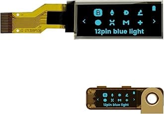 elecsung 1PCS OLED LCD Display Module, 0.91" 4 Wire SPI Serial OLED Screen Driver,128x32 3.3V ~ 4.2V for Ledger Nano S (12Pin Blue Light, 1pcs)