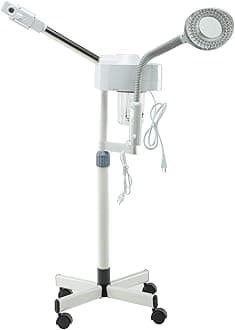 Professional Facial Steamer 2 in1 Steamer for Face 5X LED Magnifying Lamp Hot Ozone Facial Steamer for Esthetician Beauty Face Equipment Use at Home or Salon