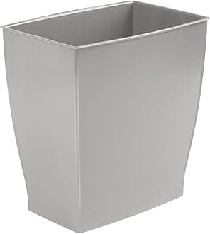 iDesign Small Bathroom Trash Set of 4-Gray Mono Rectangular Can M4
