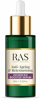 RAS Luxury Oils Anti-Aging & Retexturizing Advanced Booster Serum for Youthful Skin with 1% Retinal, 4% Ashwagandha & 0.5% Polyglutamic Acid | Reduces Signs of Aging, Wrinkles & Fine Lines, 10 ml