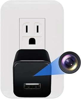 AC Adapter, Small Camera, Hidden Camera, Spy Camera, Security Camera, 1080P, Supports 128GB, Long Time Recording, Surveillance Camera, Portable, Japanese Instruction Manual Included