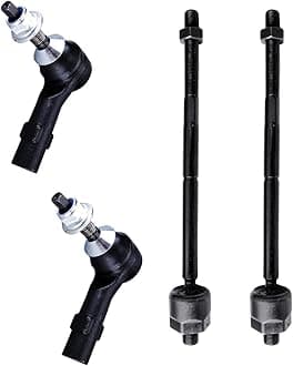 Inner & Outer Tie Rod Ends Fit for Ford Five Hundred 2005-2007/ Flex 2009/ Freestyle 2005-2007/ Taurus Taurus X 2008-2009, 4PC ES800222 EV800221 Tie Rods for Mercury Montego 2005-2007/ Sable 2008-2009