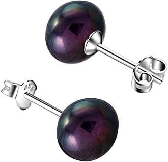 SIVYAAFresh Water Pearl Earrings Set | Pure 925 Sterling Silver | High Lustre Real Pearl Studs| Gift Item for Women & Girls | 6 Month Warranty