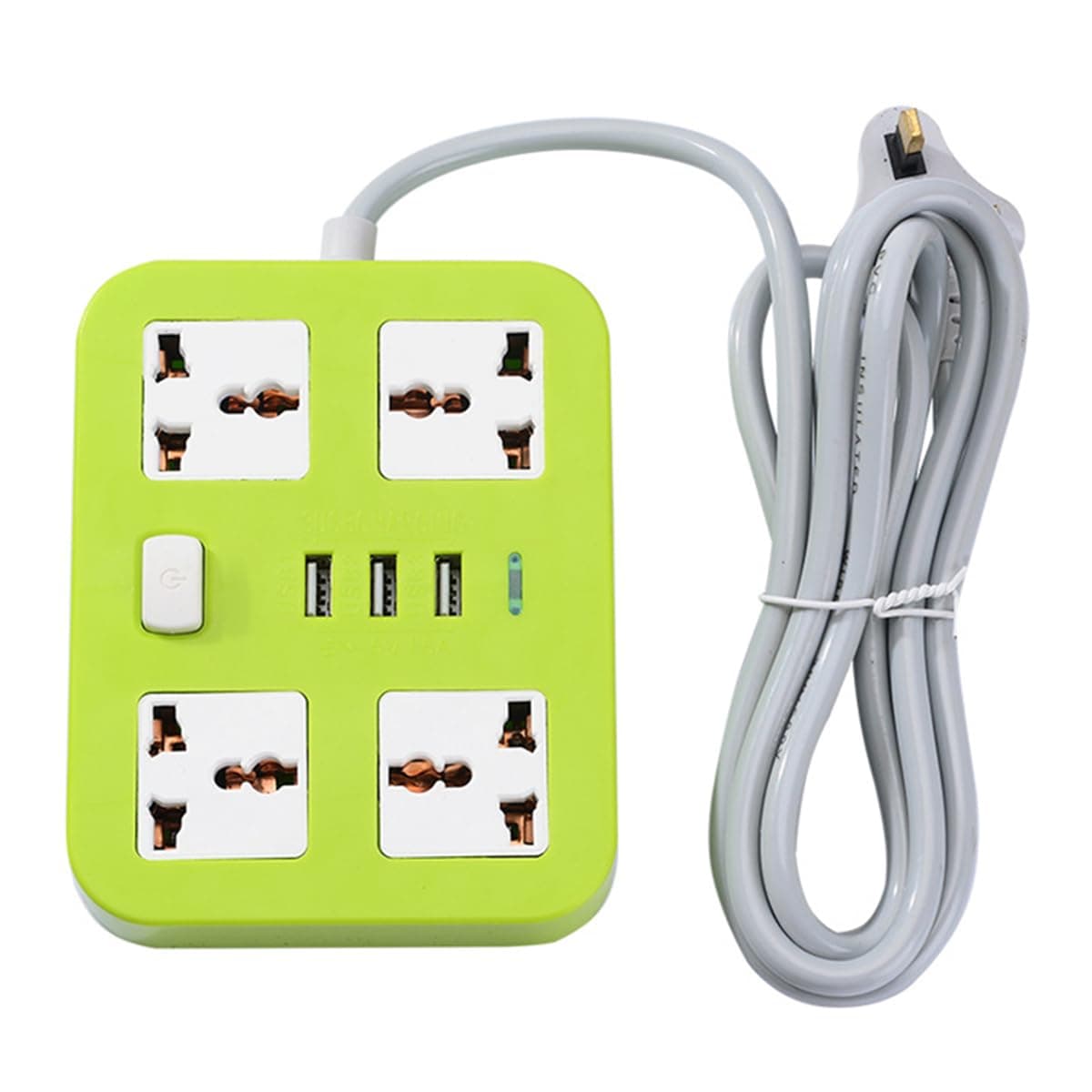 USB socket household power multi hole socket switch 2m plug-in wiring board plug-in board with wire for Travel Home & Office