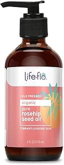 LIFE-FLO Pure Organic Rosehip Seed Oil, Hydrating Face Oil, Dry Skin Care, Cold Pressed from Organic Rose Hips, Rich in Fatty Acids and Vitamin A (Retinol), Hypoallergenic, 60-Day Guarantee, 4oz