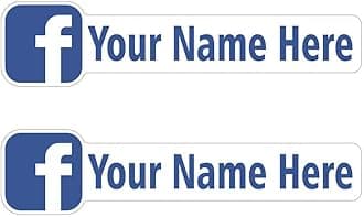 Custom Facebook Stickers, Personalized Name Vinyl Decal Sticker, Social Media Decal, Facebook Sign Name Sticker, Custom Name Stickers Personalized for Car Laptops Tumbler - 2 Pack