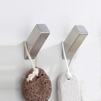 YJ YANJUNBrushed Nickel Towel Hooks for Bathrooms Heavy Duty Modern Wall Hooks 2 Pieces