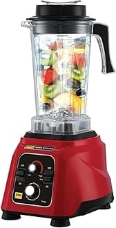 EASY COOK MH15 Hardfighter 1500 Watt Mixer Juicer Grinder | Heavy Duty Commercial Blender | Hi-Speed Blender for Cafe and Restaurants | 4x Performance (Red)
