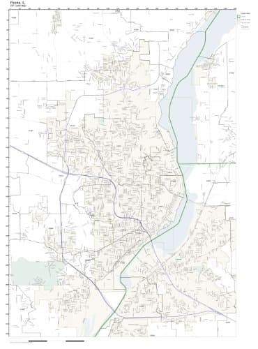 Working Maps Zip Code Wall Map of Peoria, IL Zip Code Map Not Laminated