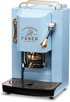 Pro Deluxe Model | Espresso Coffee Machine ESE 44 mm | Brass Finish | Adjustable Brass Press | Standard Solenoid Valve (TURQUOISE)