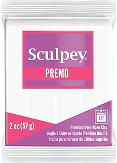 Sculpey Premo Light-Weight Professional Crafting Clay, White, 2oz