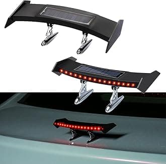 Mini Spoiler Auto Car Tail Decoration Spoiler Wing Carbon Fiber Can be Luminous Solar Charging Punch-Free Tail Light