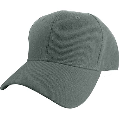 Plain Fitted Curved Visor Baseball Cap Hat Solid Blank Color Caps Hats - 9 SIZES