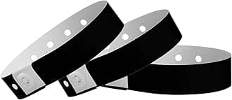 500 WristCo Premium Black Plastic Wristbands for Events – Extended Wear, Secure Snap Prevents Reuse – Premium-Grade Bracelets for Hospital & Medical ID, Party & VIP Identification