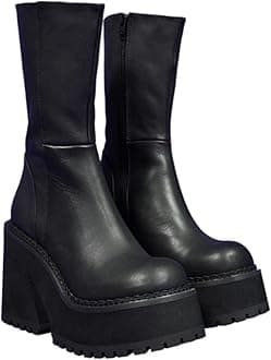 Heels Women BootsToe Heel Boots for Women leather Shoes Women Black Ankle Boots Winter Shoes Women(6.5 UK)