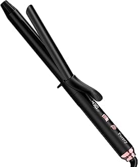 FARERY Long Barrel Curling Iron 1 Inch, Ceramic Curling Iron for Thin Hair, Infused Argan Oil & Keratin, Long Lasting Styling, 11 Adjustable Temp, Include Clips & Silicone Pad