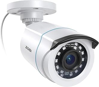 ZOSI 1.0MP HD 720p 1280TVL Outdoor/Indoor Surveillance Bullet Camera (Quadbrid 4-in-1 HD-CVI/TVI/AHD/960H Analog CVBS),24PCS LEDs,65ft IR Night Vision, Weatherproof Security Camera