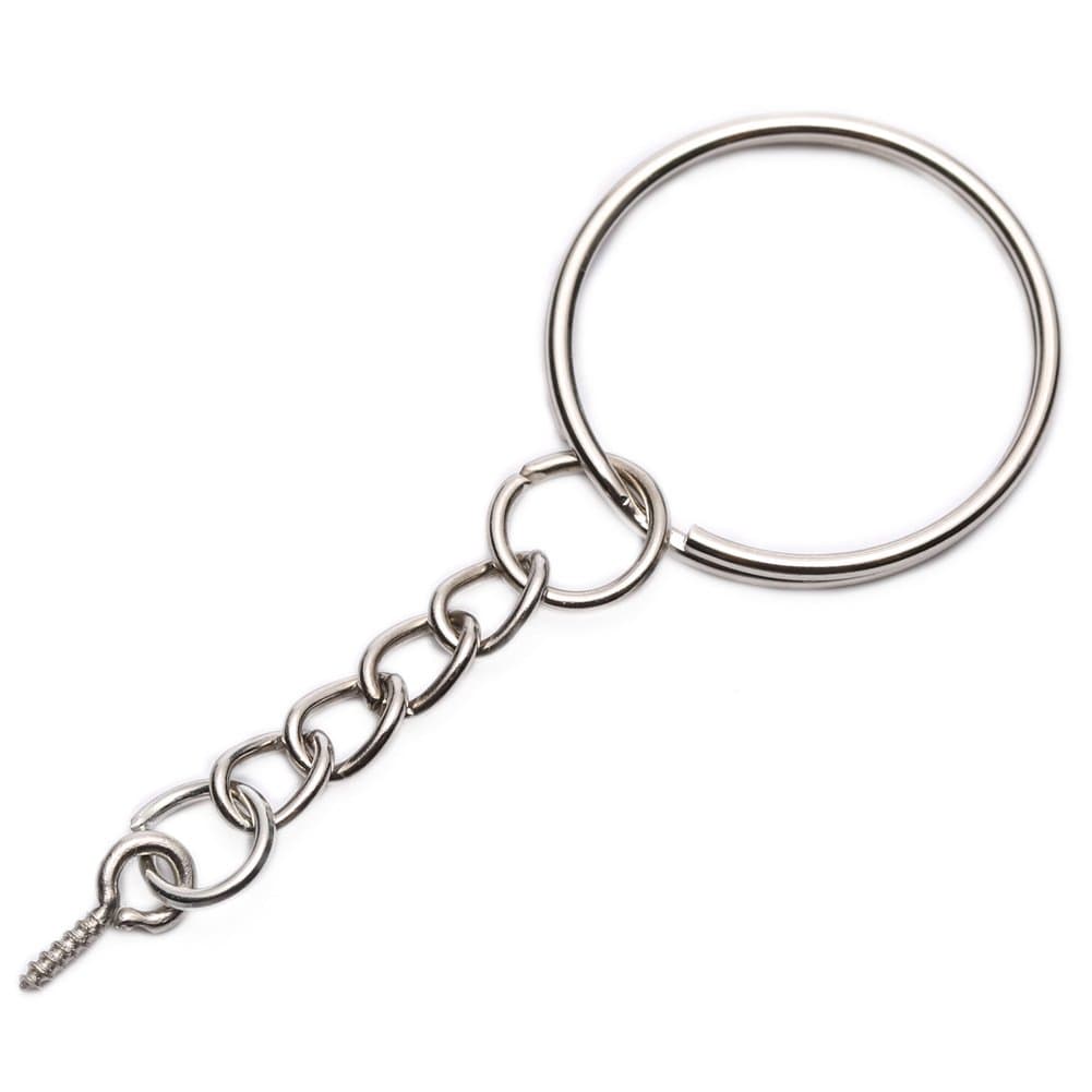 50 PCS Key Chains with Open Jump Ring Chain Extender and Screw Eye Pin Connector for DIY Jewelry Findings Making