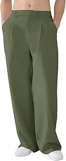 Mens Casual Dress Pants Pleated Old Money Wide Leg Baggy Pants Fall Relaxed Fit Slacks Work Trousers