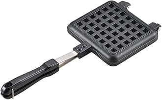 Yoshikawa SJ2275 Waffle Maker, Single, Fluorine Treatment, For Gas Stoves, Black, 13.6 x 5.6 x 1.3 inches (34.5 x 14.3 x 3.2 cm)