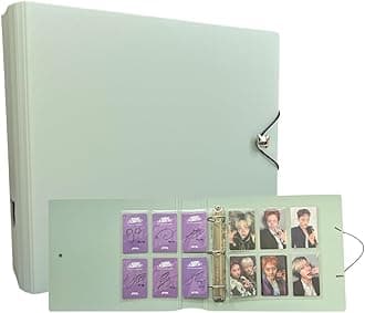 K-Keep [A5 Extra Wide] 6 Pocket/5 Pocket Binder - [1.5 Inch] - [Minimalist Series] - D-Ring Compact Beginner Friendly Kpop Photocard Collector Binder for OT5 or OT6 Collector (Ice Green)