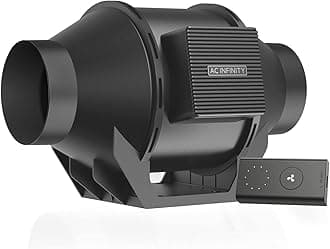 AC Infinity CLOUDLINE LITE A4 Quiet 4" Inline Duct Fan with Speed Controller for EC Motor Heating Cooling Booster Grow Tent Hydroponics