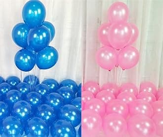 Flyloons Pink Blue Balloons Pack of 200 for birthday decoration items also suitable for Anniversary, Wedding, Celebration, Party
