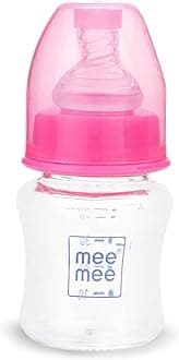 Premium Glass Feeding Bottle, Pink
