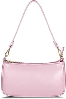 NIUEIMEE ZHOU Shoulder Bag for Women Retro Vegan Leather Classic Clutch Tote HandBags Purses with Zipper Closure