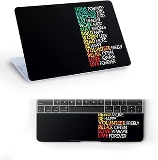 Think Positively Quoto Top+Wrist Pad Vinyl Laptop Skin/Sticker/Cover for 14 Inches Laptops Laminated-Removable-HD Quality Compatible for Hp-Dell-Sony-Lenovo-Asus etc.(13.8x9.6 Inches)